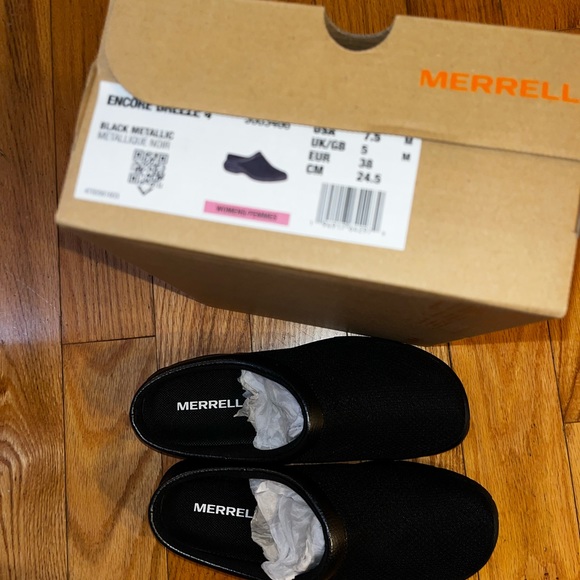 NEW Merrell Encore Breeze 4 Black Metallic Clogs Slip Ons 7.5 - Picture 4 of 4